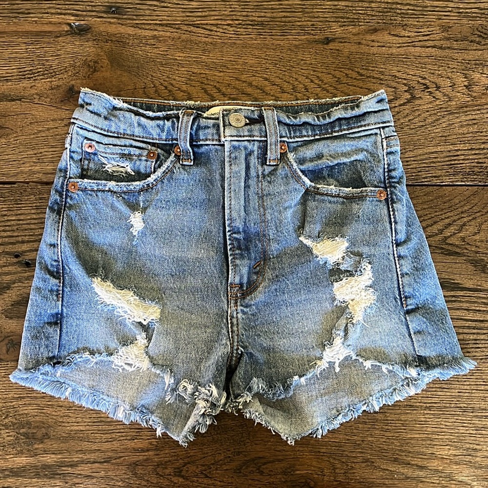 Abercrombie high rise denim shorts